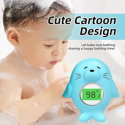 Baby Bath Thermometer, Floating Digital Water Temp Gauge for Infants | Reliable tub temp gauge prevents scalds & skin chill irritation, doubles as 2-in-1 floating bath toy for babies' daily baths