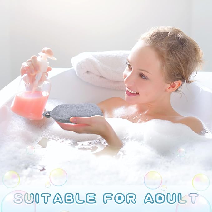 Tatuo 4 Pieces Baby Bath Sponge Soft Comfy Cotton Baby Sponge Toddler Absorbent Loofah for Kids Babies Boy Girl(Grey,White)