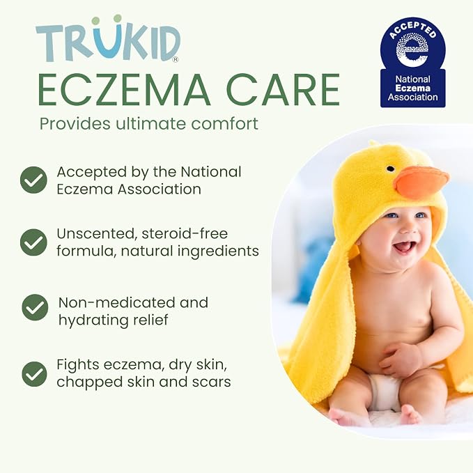 TruKid Kids Body Wash, Unscented Face, Body & Hand Wash for Delicate Skin - NEA-Accepted for Eczema – Dermatologist Tested, Non-Toxic, Tear-Free Baby Bath Essential, 8 fl oz