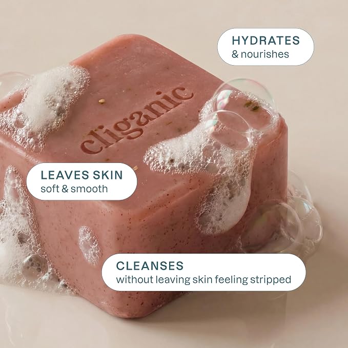 Cliganic Hydrating Bar Soap - Body Soap For Men & Women with 98% Natural Ingredients Cleanses, Moisturizes & Nourishes, Leaves Skin Soft - Vanilla Orchid Scent (2 Pack)