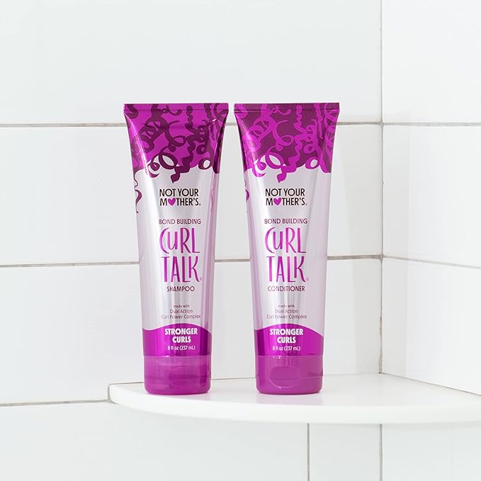Not Your Mother's Curl Talk Bond Building Shampoo and Conditioner (2-Pack) - 8 fl oz - Strengthening Shampoo and Conditioner Set for Curly Hair - Designed for Curls, Waves, and Coils