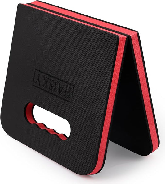 Foldable Kneeling Pad for Gardening & Mechanic Work, Waterproof Extra Thick High Density EVA Foam Knee Mat for Bathing Baby, Exercise,Portable Cushion with Handle, 20.4" x 11.8"(Red & Black)