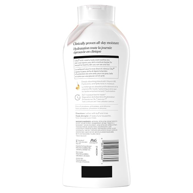 Olay Body Wash for Women, Ultra Moisture, For Sensitive Skin, Soothing Formula, 24hr Moisturizing, Hydrating & Refreshing, B3 Vitamin Complex, Free of Parabens & Phthalates, Oat Extract Scent,22 fl oz