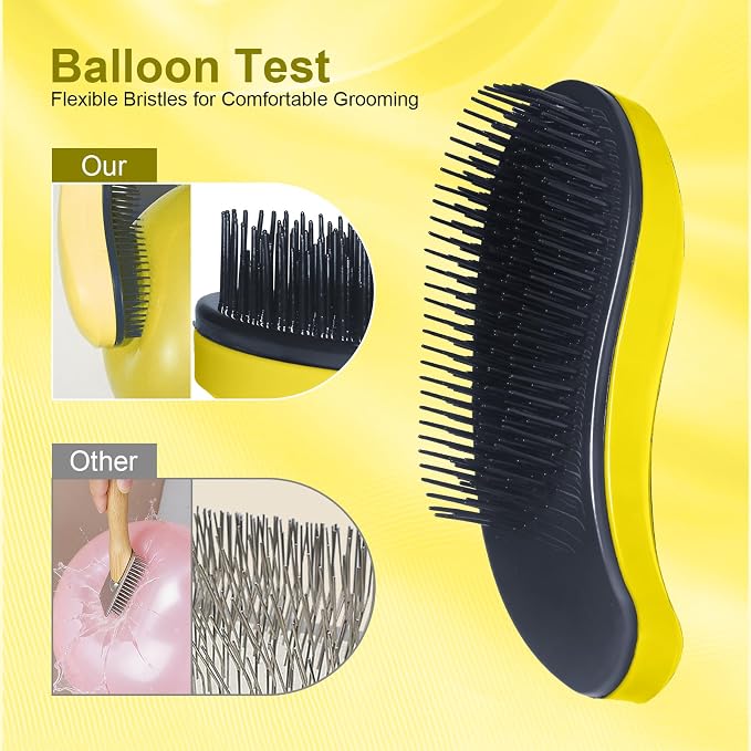 Small Dog Brush - Grooming Tool for Teddy, Yorkies, Maltese, Shih Tzu, Chihuahua - Puppy Hair Brush (Yellow)