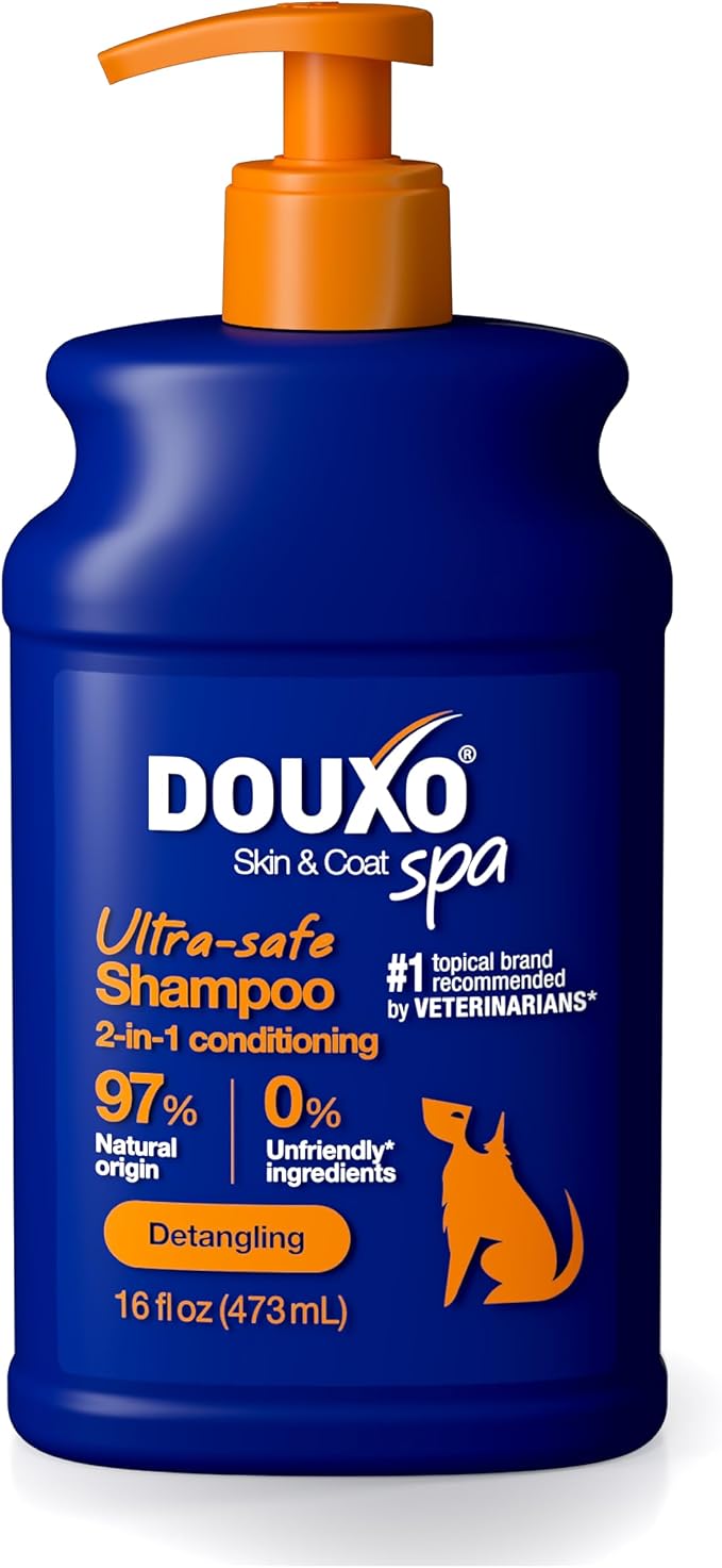 DOUXO SPA 2 in 1 Dog Shampoo and Conditioner, 16 fl oz, Hydrates the Skin, Leaves the Coat Soft and Detangled, Ultra-Safe Formula