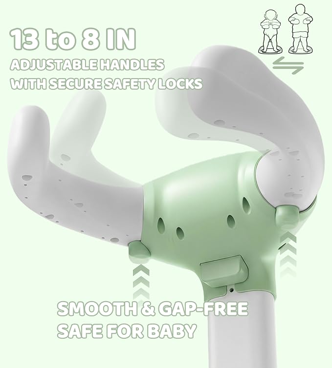 Baby Bath Stand, Foldable Standing Bathtub for Baby, Shower Stand and Bath Support for Infants and Toddlers (6–36 Months), Non-Slip Adjustable Baby Standing Support, Green