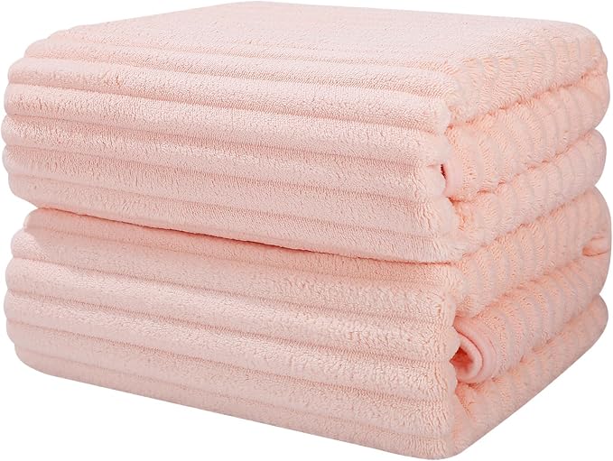 Luxury 2-Piece Quick-Dry Bath Towel Set 27.5X 55 Inches – Ultra Soft Microfiber for Bathroom, Bar, Pool, Gym & Travel – Elegant Twill Design