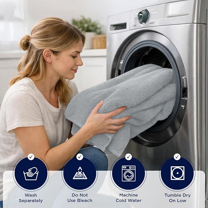 DAN RIVER 2 Pack Bath Sheets Extra Large 35x70, Large Bath Towels for Adults, XL Oversized Heavy Duty Towel Set, 600 GSM 100% Ring Spun Cotton, Soft Quick Dry, Silver
