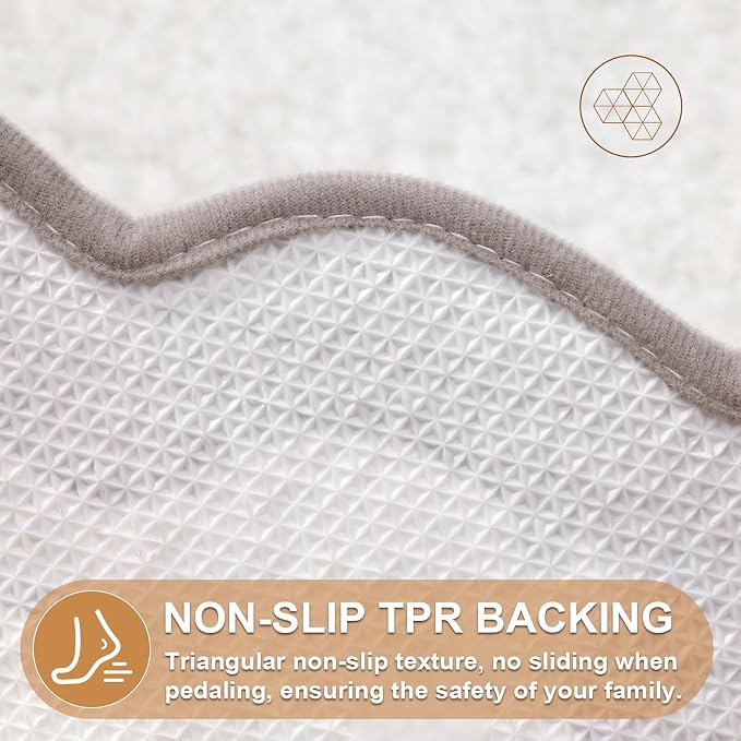 ORTIGIA Long Cute Scalloped Bathroom Rugs Runner, Fun Gray Plush Microfiber Scallop Bath Mats Non Slip Washable Quick Dry Absorbent, Rug Carpet for Bathtub Sink Laundry Room Bedroom, 24x59