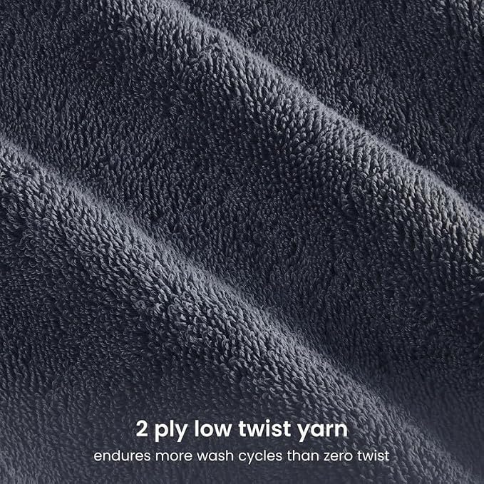 BIOWEAVES 100% Organic Cotton Bath Sheet Set of 2 | Soft Oversized Bath Towels | 700 GSM Premium Bath Towel Sheet Set GOTS Certified - Charcoal