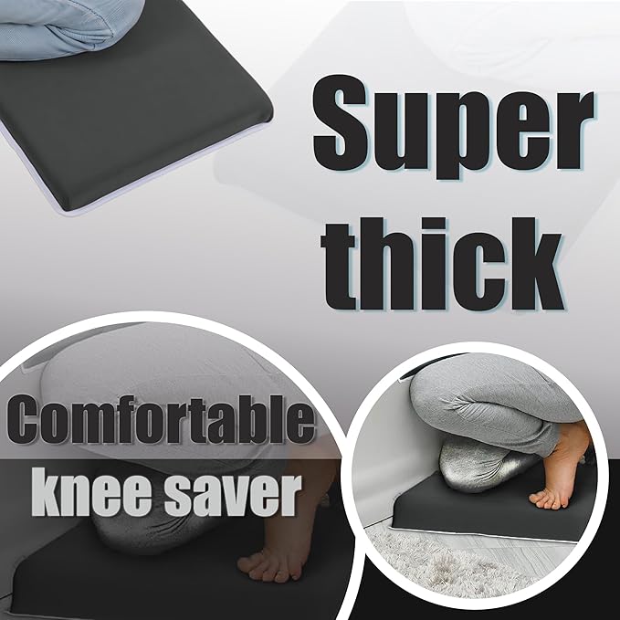 Supa Ant Bath Kneeler–8 Suction Cups & 1.5" Thick Padding.Award Winning Baby Bath Kneeler and Elbow Rest Pad Set with 5 Bath Toy Organizer Pockets.Non Slip Fast Drying Baby Bath Essentials Charcoal