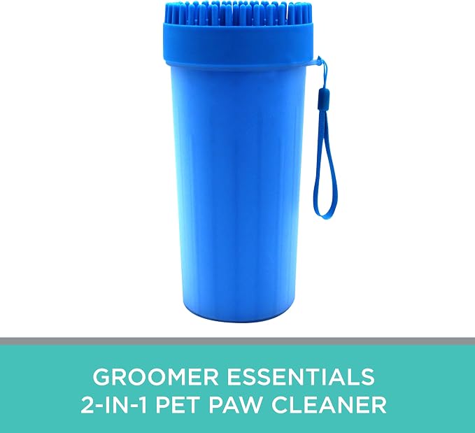 GROOMER ESSENTIALS 2-in-1 Pet Paw Cleaner - Extra Large - For Extra Large Dogs Like German Shepherds, Great Danes, St. Bernards, Boxers, and Mastiffs - Portable
