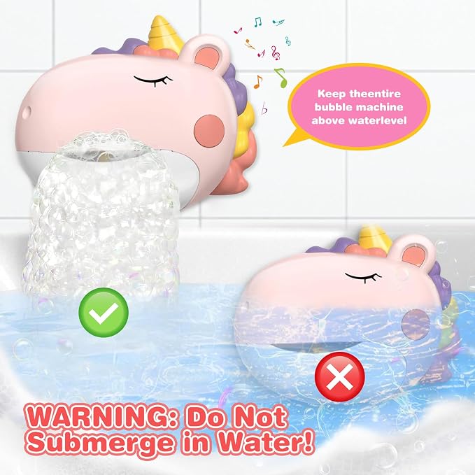 Bath Bubble Machine for Toddlers,Bubble Bath Toy with Music, Automatic Bubble Maker for Bathtub,Strong Suction Cups,Interactive Baby Bath Toys for Birthday