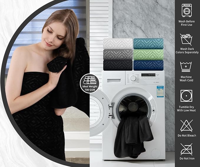 Bath Towel Set of 4 Extra Large Bath Sheet 35"x70" Oversized Bath Towel Soft Microfiber Bathroom Towel for Adults Highly Absorbent Quick Dry Towel Set for Bathroom,Hotel,Shower Bath Sheet Towel Black