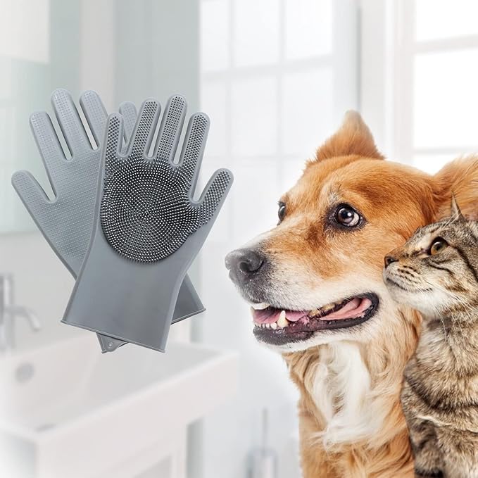 Dog Bath Glove - Dog Brush, Grooming Glove, Dog WASH Glove, Dog&CAT DESHEDDING Glove 1 Pack