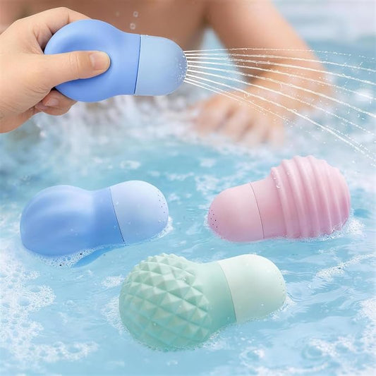 Sensory Squeezing Water Bath Toys for Toddlers,3PCS Bath Tub Pool Floating Toys for Babies Kids 1-3，Textured Fidget Toys Stocking Stuffers Gifts for Boy Girl 18+ Months
