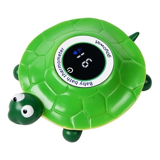 Baby Bathtub Thermometer with LED Display Screen+Floating Turtle toy-2-in-1 | Color Coded Alarm (Cold/Comfortable/hot) Bath Temperature Monitor, Adorable Floating Toys for Infants, Essential for Babies