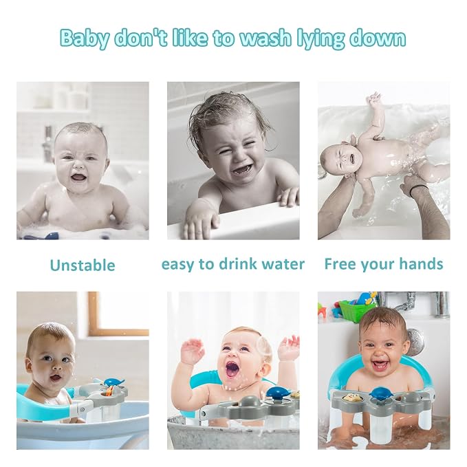 Baby Bath Seat for Babies 6 Months & Up with Toy Tray,Non-Slip Suction Cup Baby Bath Chair for Babies Sitting Up (White)