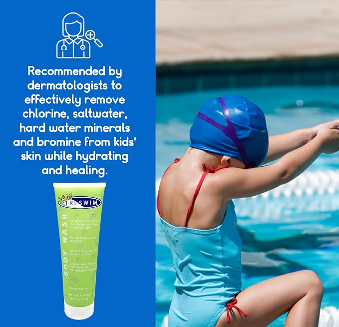 Triswim Kids Scented Body Wash After Swimmer Skincare, Chlorine Removal, Soothes and Moisturizes Skin, Relieves Symptoms Eczema & Dry Skin