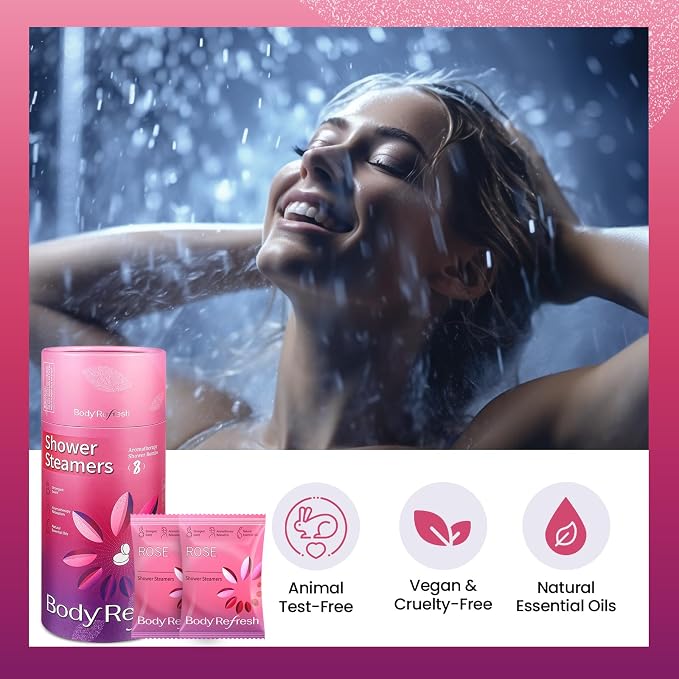 Shower Steamers Aromatherapy 8 Pack - Birthday Gifts for Women Mom Wife, Shower Bombs with Natural Essential Oils for Stress Relief Home Spa Relaxation, Self Care Gift for Women