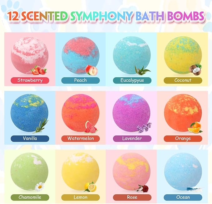 Bath Bombs for Kids with Surprise Inside Kids Bath Bombs with Toys for Boys Girls Handmade Fizzy Balls Bubble Bath Bomb Gift Set for Christmas New Year