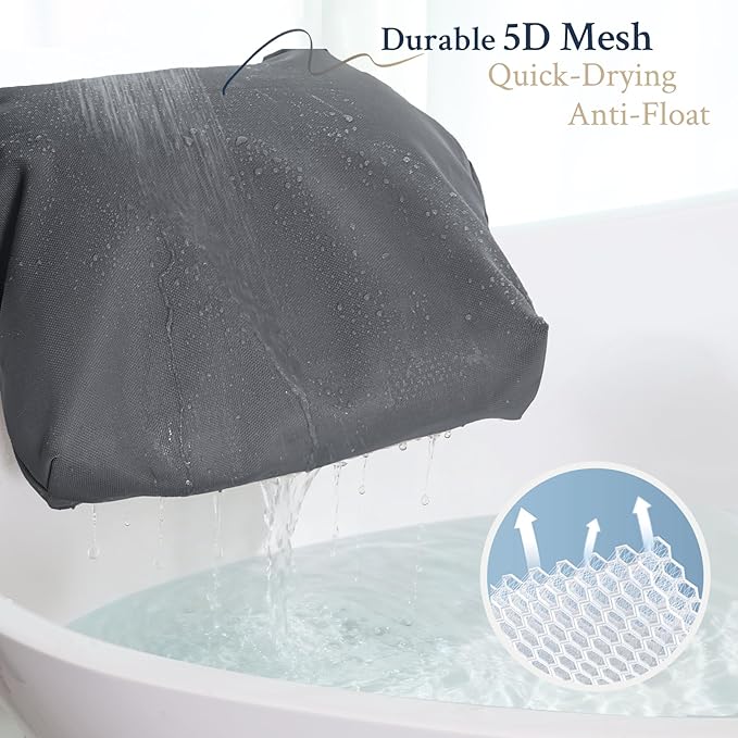 Luxury Bathtub Pillow, Skin-Friendly Cushion, Support Back, Neck & Head, Non-Slip, Adjustable Thickness Fits All Tub, Washable & Quick-Drying - Gift for Christmas Birthday Mother’s Day