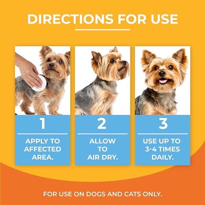 Paw Science 3% Chlorhexidine Wipes for Dogs and Cats - Cleansing Antiseptic, Antibacterial, Antifungal Wipes with Aloe for Skin Infections, Itchy Yeast Paws, Cat Acne