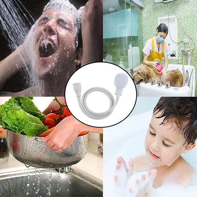 2m/6.56ft Sink Spray Rubber Hose Portable Sink Hose Faucet Sprayer Shampoo Sprayer Handheld Faucet Shower for Pets,Bathing Baby,Washing Hair,Rinsing Vegetables