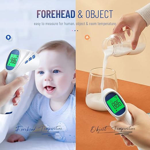 Forehead Thermometer for Adults and Kids, Digital Baby Thermometer with Fever Alarm, Fast Accurate Results, Home Medical & Nurse Essentials