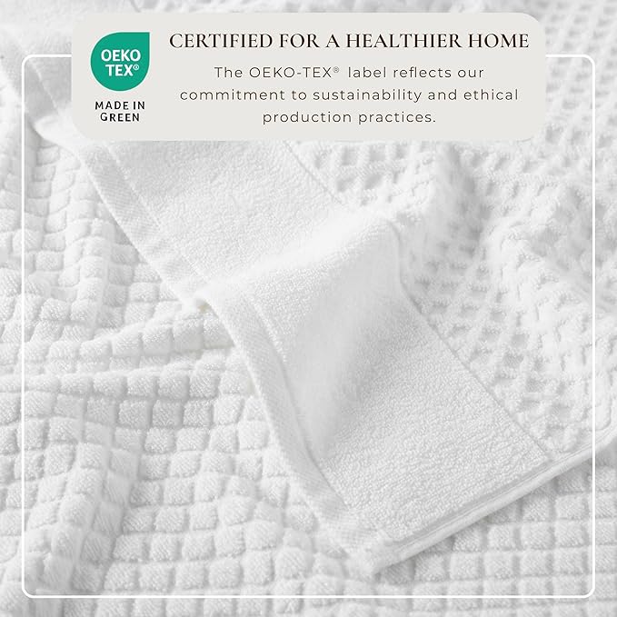 Great Bay Home Oversized Bath Sheets - 100% Cotton 2 Pack 68x35 Extra Large Towel - Absorbent, Durable, Quick-Dry Towels for Bathroom (Optic White)