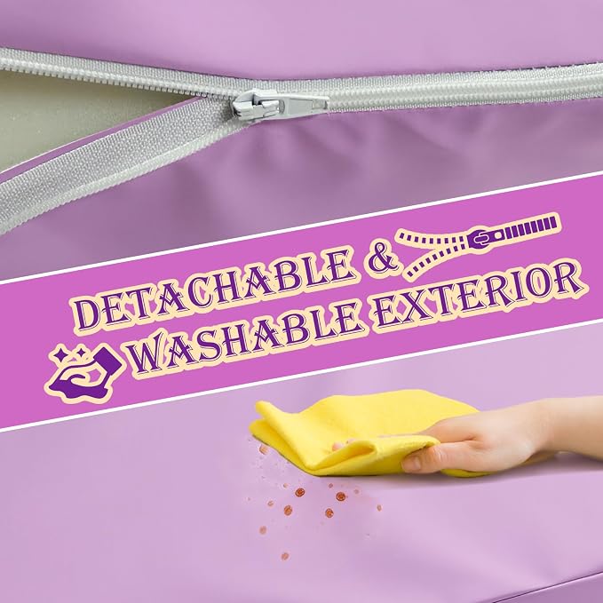 Wibeelee Hair Washing Station for Kids Waterproof Shampoo Foam Mat with Ergonomic Design Non Slip Bath Pillow Sink Soft Neck Support for Easy Hair Wash(Purple)