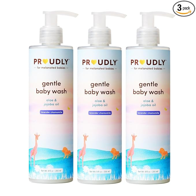 PROUDLY Gentle Baby Wash by Gabrielle Union & Dwyane Wade, for Black & Brown Babies & Dry, Sensitive Skin, Tear-Free, pH Balance, Lavender Chamomile, 3-Pack (9 oz each)