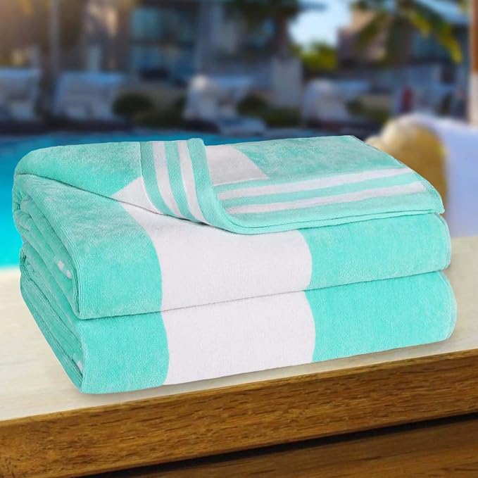 Superior Oversized Beach Towel, Mint (Set of 2)