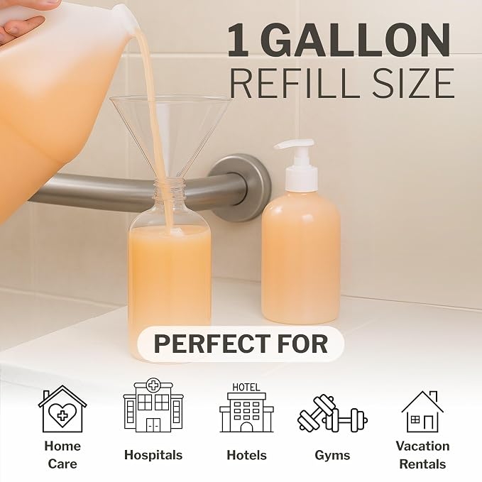 McKesson Body Wash and Shampoo, Apricot Scent, 1 gal, 4 ct | Bulk Refill Full Body Wash with Aloe