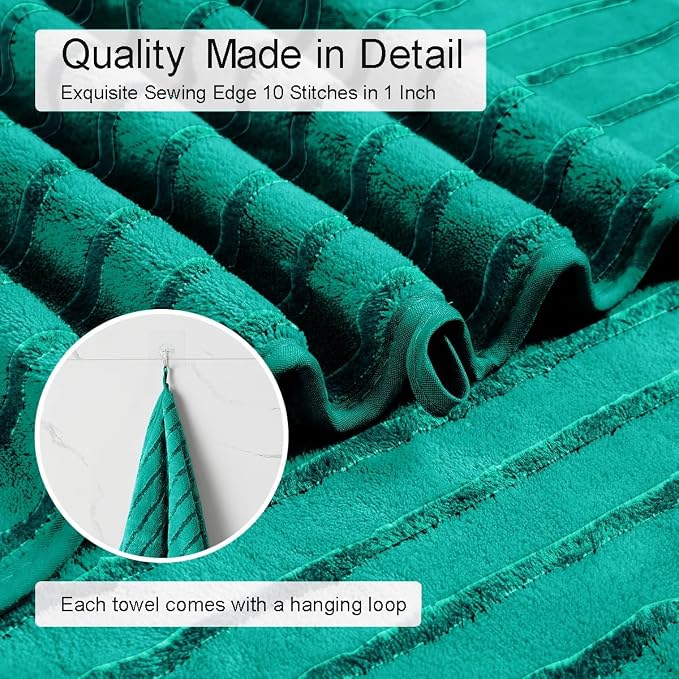 Mistyrose Bath Towels,4 Pack 35"x70" Large Bath Towels Microfiber Absorbent XL Bath Sheets Super Soft Towels for Bathroom Quick Dry Oversized Shower Towels for Family Hotel Spa Gym(Emerald Green)
