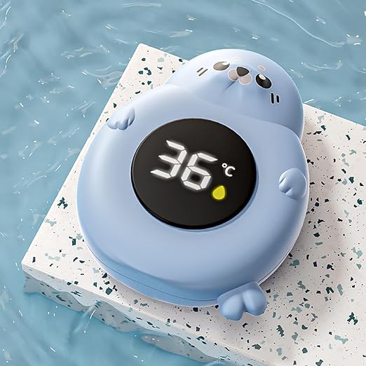 Baby Bath Temperature Monitor - Tub Sensor, Waterproof Gauge | Digital Pool Thermometer, Floating Cute Display for Toddler Bathtub Water Safety Control Infant Shower Accessory Nursery Helper