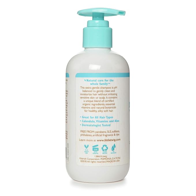 Little Twig Fragrance-Free Shampoo, Hair Shampoo with Natural Plant Derived Formula, Vegan, Gluten-Free, Perfect for Newborns, 8.5 fl. oz. (Pack of 2)