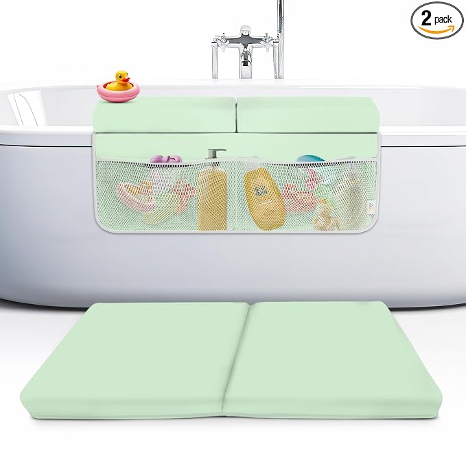 Memory Foam Bath Kneeler & Elbow Rest Pad Set, 2-Inch Thick | Water-Resistant