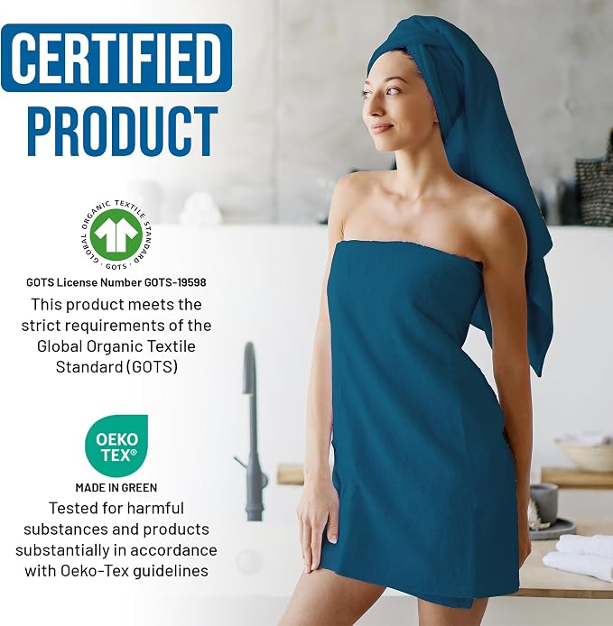 Oversized Bath Towels - 36 x 72 Extra Large Organic Cotton Bath Sheets for Adults | Jumbo Hotel-Size, Ultra Absorbent & Soft | 2 Pack