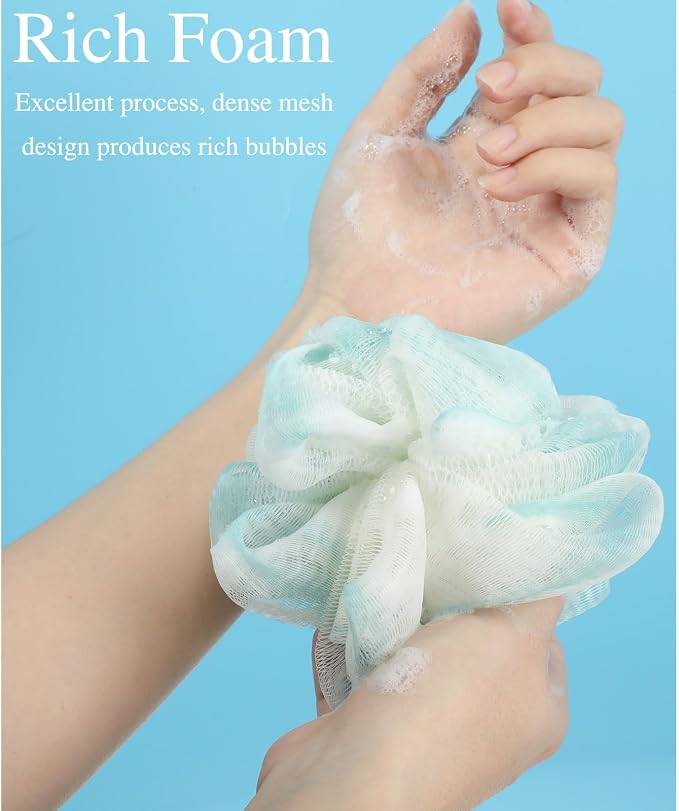 CHENGU 80 Pcs Loofah Bulk Sponge Bath Sponges for Shower, Bath, Body Pouf Mesh Loofah Exfoliating Body Scrubber for Baby, Women, Men, 20g (Plain, Novel Colors)