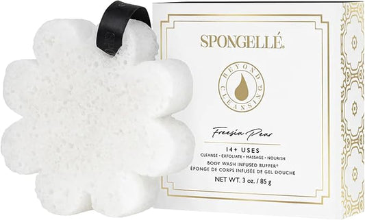 SPONGELLÉ Boxed Flower Body Wash Infused Buffer, Freesia Pear