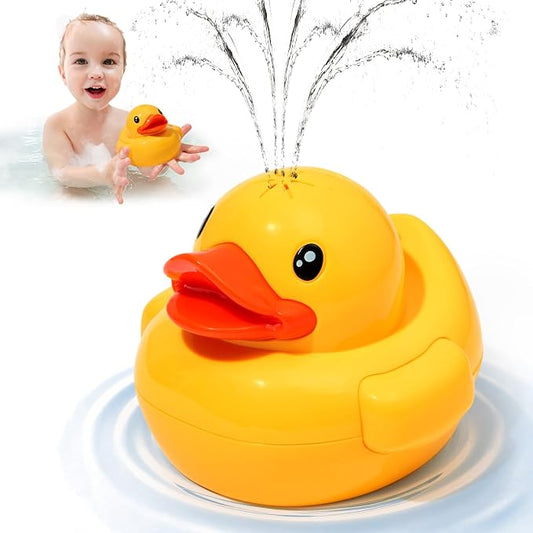 Baby Bath Toys Spraying Duck for Toddlers, Water Play Sprinkler for Babies | Cute Duck Design Bathtub Pool Water Toys with Fountain Spray, Fun Baby Bath Companion, Baby Boys Girls Birthday Gifts 12M+