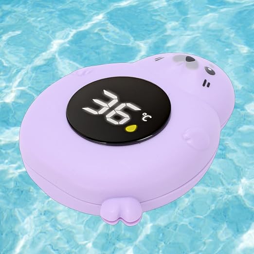 TARSHYRY Baby Bath Thermometer Cartoon Seal LED Digital Water Temperature Thermometer Toy for Infant Toddler Bathtub Swimming Pool (Purple)
