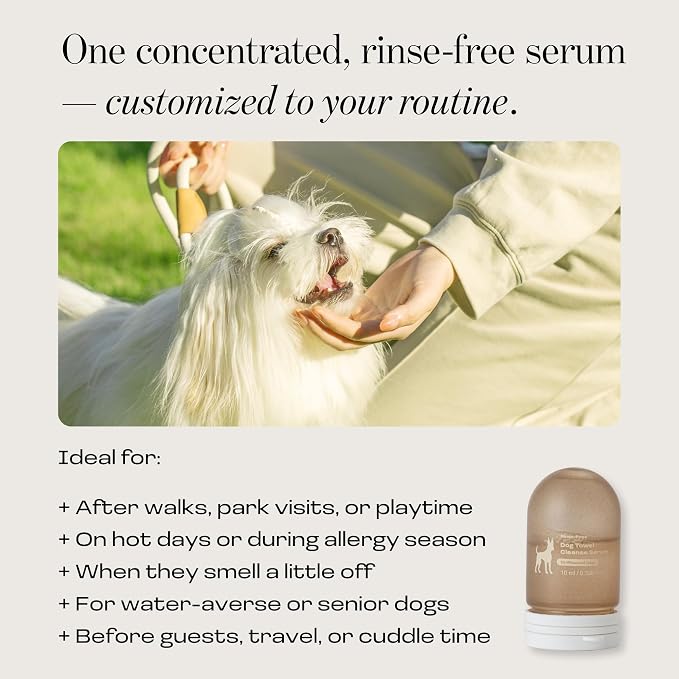 Dog Concentrated Waterless Rinse-Free Shampoo & Conditioner – DIY Dry Shampoo Spray or Towel Cleanse for Dogs - Sensitive Skin, Stress & Itch Relief – 98.65% Naturally Derived - 8x10ml