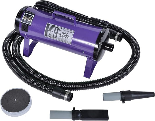 Electric Cleaner Company K9 II Dog Blow Dryer - High Power Grooming Dryer, Heavy Duty, 10' Hose, Deshedding, Metallic Purple