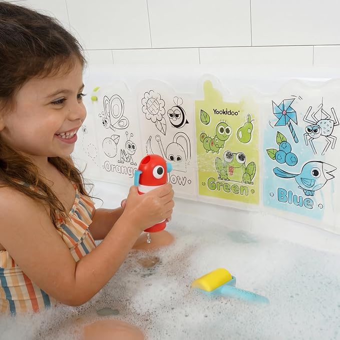 Yookidoo Spray 'N' Roll Magic Book - Mess-Free Water Activated Painting Game, Reusable Color Reveal Bath Toy, Fine Motor Skills Gift for Toddlers & Babies 18 Months+