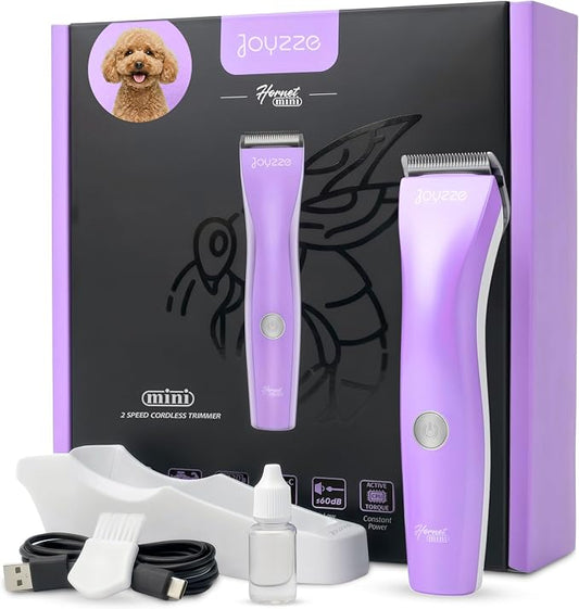 Hornet Mini Purple - Compact and Portable Pet Trimming Dog Clippers with Sharp Blades for Precise Trims, Ideal for Grooming on-the-go