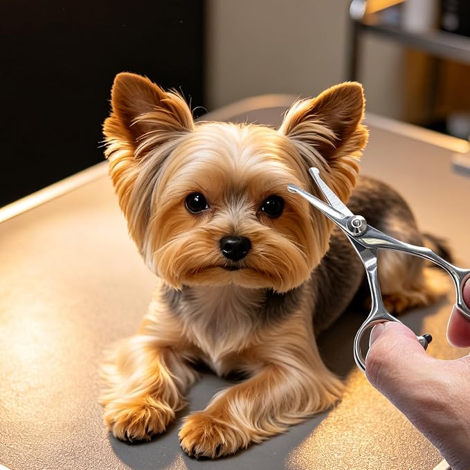 5 inch Dog Grooming Scissors,5" Pet Grooming Straight Scissors with round tips for pets face and paw grooming