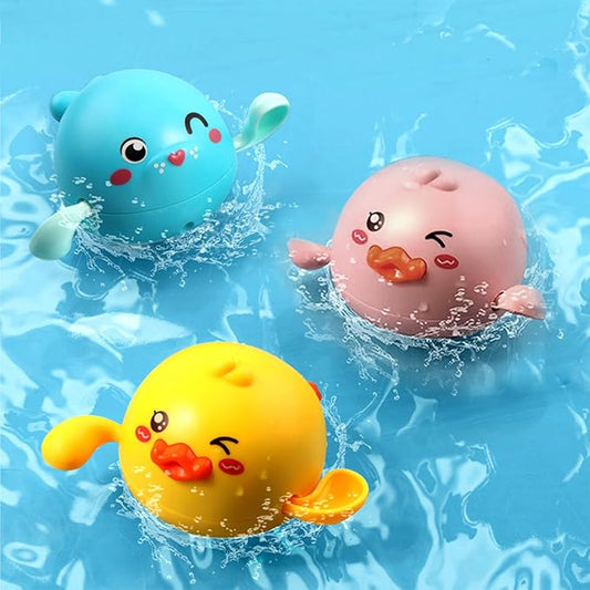 Bath Toys , Cute Swimming Penguin & Ducks Baby Bath Toys for Kids Ages 1-3, Water Pool Toys for Toddlers 1 Year Old Girl Boy Gifts, Water Table Toys, Infant Baby Bathtub Toys, 3 Pack