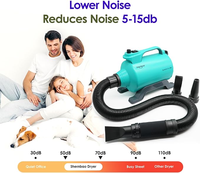 High Velocity Professional Dog Pet Grooming Hair Drying Force Dryer Blower 5.0HP (Super Cyclone) SHD-2600P (Green) | Super cyclone 5.0HP high velocity blower dryer for professional dog pet grooming, Green SHD-2600P